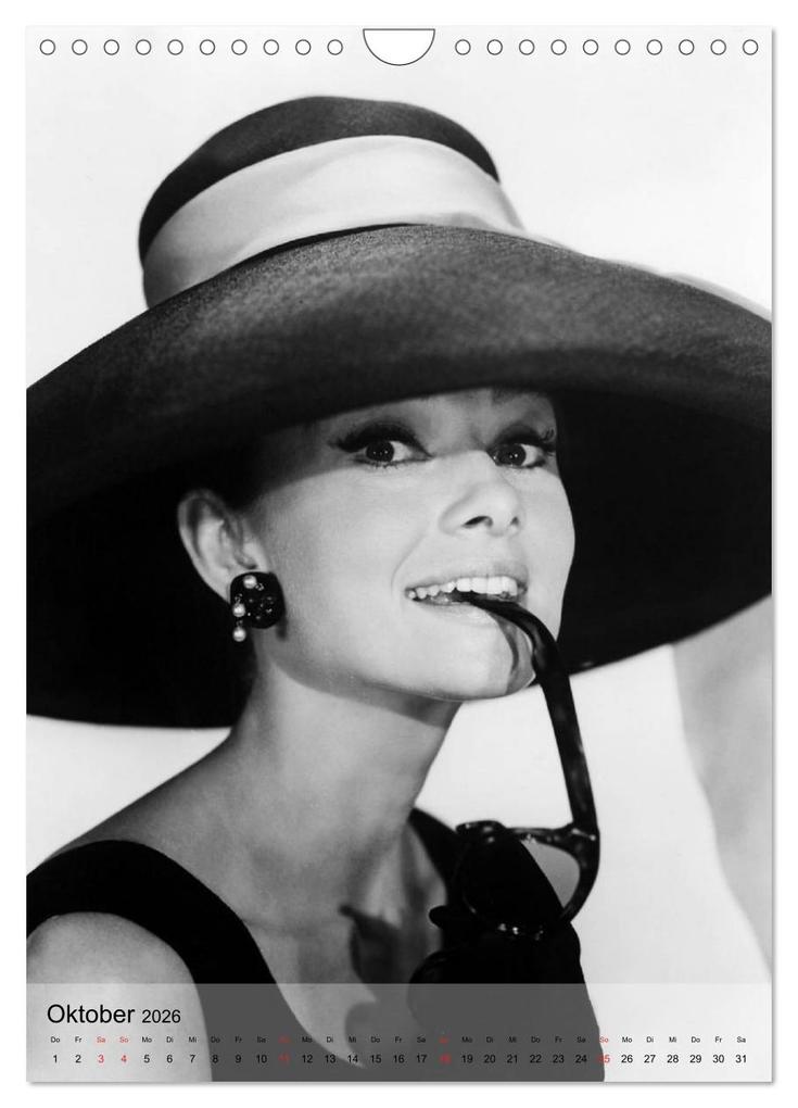 Weitere Ansicht: Hollywood-Diva - Audrey Hepburn (Wandkalender 2026 DIN A4 hoch), CALVENDO Monatskalender | Elisabeth Stanzer, Calvendo