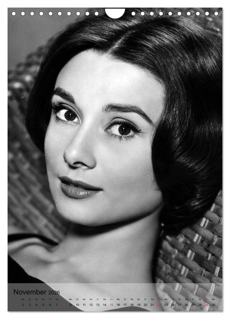 Weitere Ansicht: Hollywood-Diva - Audrey Hepburn (Wandkalender 2026 DIN A4 hoch), CALVENDO Monatskalender | Elisabeth Stanzer, Calvendo