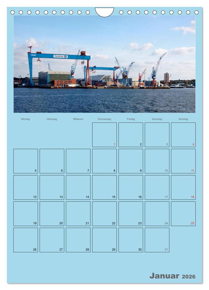 Weitere Ansicht: Rund um die Kieler Förde / Planer (Wandkalender 2026 DIN A4 hoch), CALVENDO Monatskalender | Veronika Rix, Calvendo