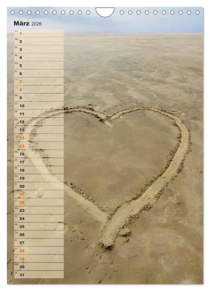 Weitere Ansicht: Zwischen Dünen und Watt / Geburtstagskalender (Wandkalender 2026 DIN A4 hoch), CALVENDO Monatskalender | Kathleen Bergmann, Calvendo