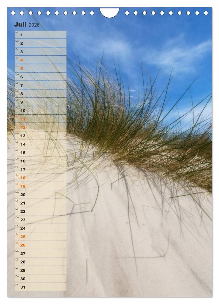 Weitere Ansicht: Zwischen Dünen und Watt / Geburtstagskalender (Wandkalender 2026 DIN A4 hoch), CALVENDO Monatskalender | Kathleen Bergmann, Calvendo