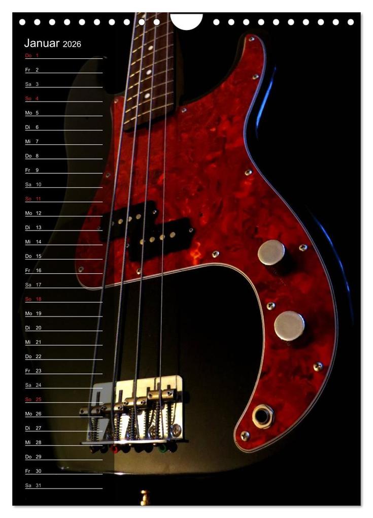 Weitere Ansicht: ROCKGITARREN in Szene gesetzt / Geburtstagskalender (Wandkalender 2026 DIN A4 hoch), CALVENDO Monatskalender | Renate Bleicher, Calvendo