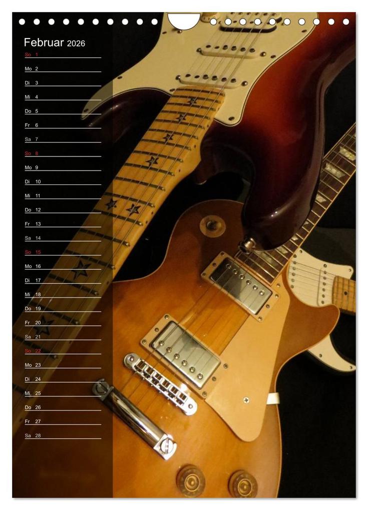 Weitere Ansicht: ROCKGITARREN in Szene gesetzt / Geburtstagskalender (Wandkalender 2026 DIN A4 hoch), CALVENDO Monatskalender | Renate Bleicher, Calvendo