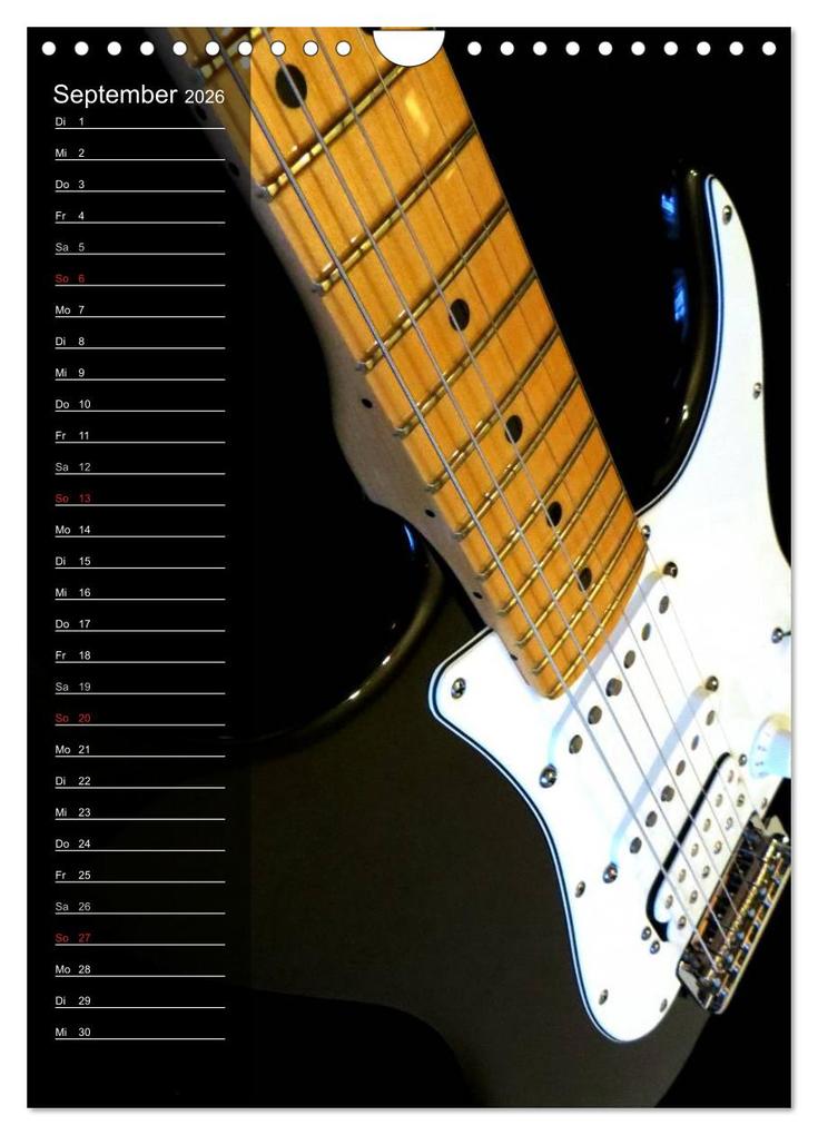 Weitere Ansicht: ROCKGITARREN in Szene gesetzt / Geburtstagskalender (Wandkalender 2026 DIN A4 hoch), CALVENDO Monatskalender | Renate Bleicher, Calvendo