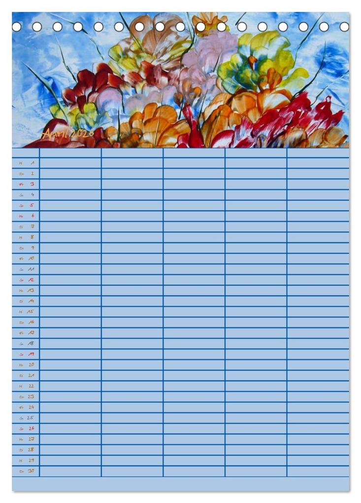 Weitere Ansicht: Blütenzauber - Familienplaner 2026 (Tischkalender 2026 DIN A5 hoch), CALVENDO Monatskalender | Ulrike Kröll, Calvendo