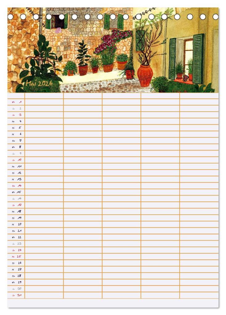 Weitere Ansicht: Blütenzauber - Familienplaner 2026 (Tischkalender 2026 DIN A5 hoch), CALVENDO Monatskalender | Ulrike Kröll, Calvendo