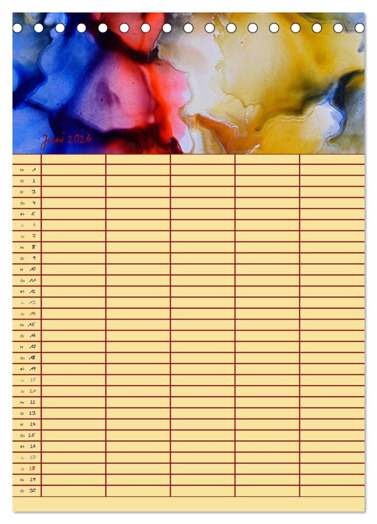 Weitere Ansicht: Blütenzauber - Familienplaner 2026 (Tischkalender 2026 DIN A5 hoch), CALVENDO Monatskalender | Ulrike Kröll, Calvendo