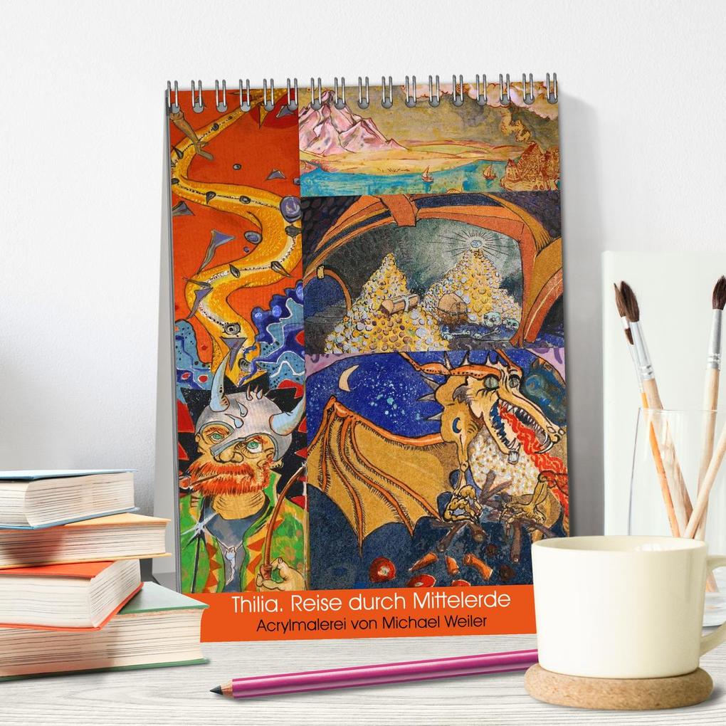 Weitere Ansicht: Thilia. Reise durch Mittelerde. Acrylmalerei von Michael Weiler. (Tischkalender 2026 DIN A5 hoch), CALVENDO Monatskalender | Michael Weiler, Calvendo