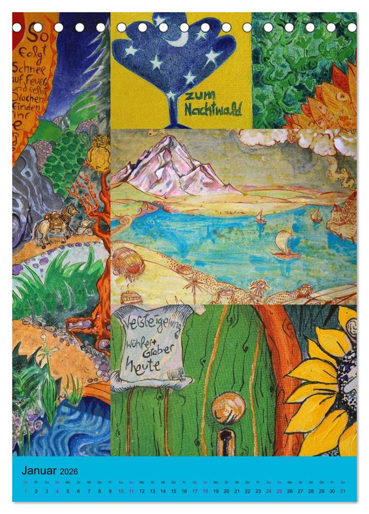 Weitere Ansicht: Thilia. Reise durch Mittelerde. Acrylmalerei von Michael Weiler. (Tischkalender 2026 DIN A5 hoch), CALVENDO Monatskalender | Michael Weiler, Calvendo