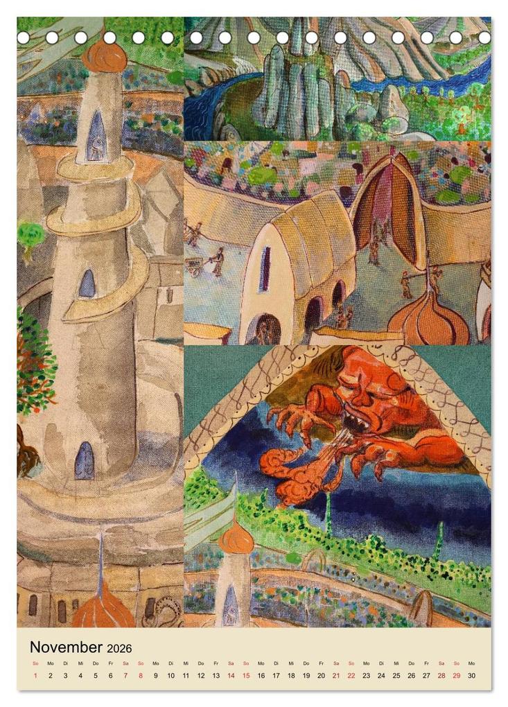 Weitere Ansicht: Thilia. Reise durch Mittelerde. Acrylmalerei von Michael Weiler. (Tischkalender 2026 DIN A5 hoch), CALVENDO Monatskalender | Michael Weiler, Calvendo