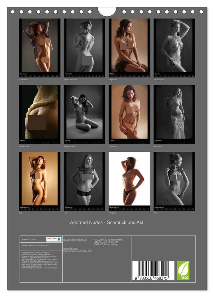Weitere Ansicht: Adorned Nudes - Schmuck und Akt (Wandkalender 2026 DIN A4 hoch), CALVENDO Monatskalender | Gestiefeltekatze Gestiefeltekatze, Calvendo, Gestiefeltekatze
