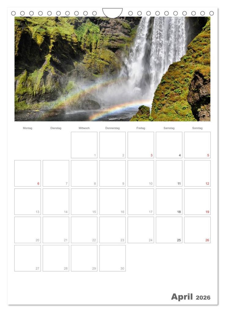 Weitere Ansicht: Faszination Island - Landschaftskalender mit Tagesplaner 2026 / Planer (Wandkalender 2026 DIN A4 hoch), CALVENDO Monatskalender | Dirk Vonten, Calvendo