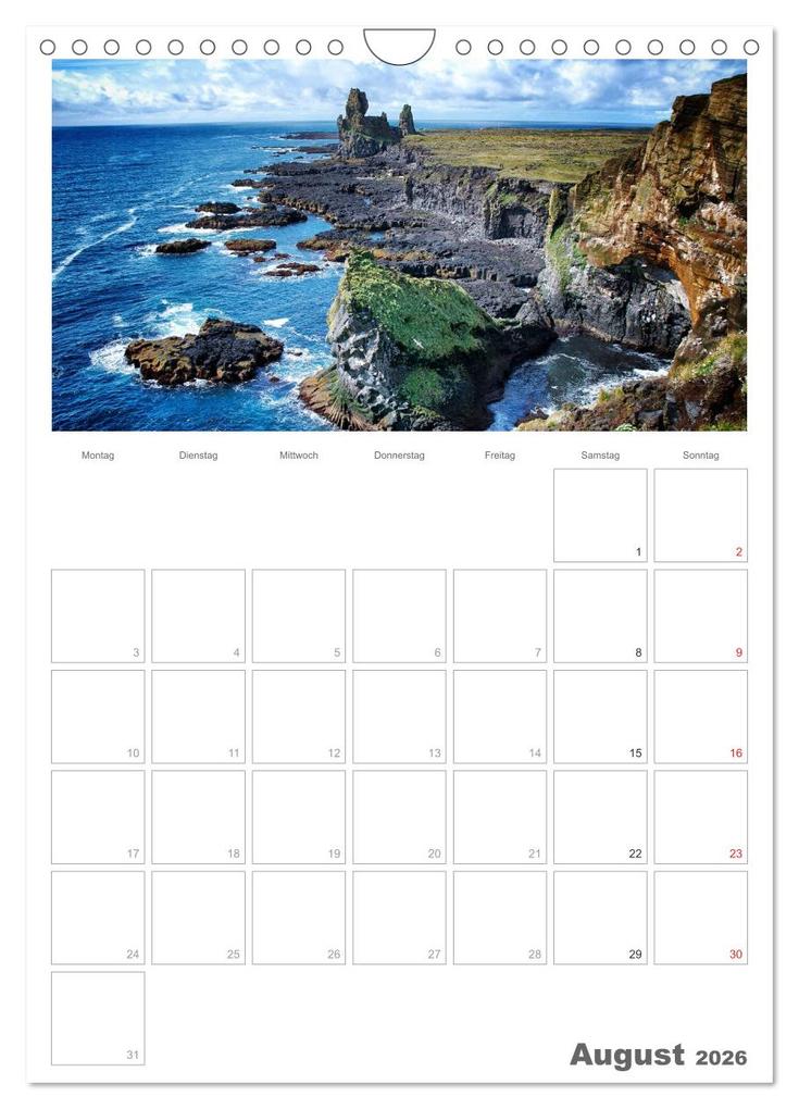 Weitere Ansicht: Faszination Island - Landschaftskalender mit Tagesplaner 2026 / Planer (Wandkalender 2026 DIN A4 hoch), CALVENDO Monatskalender | Dirk Vonten, Calvendo