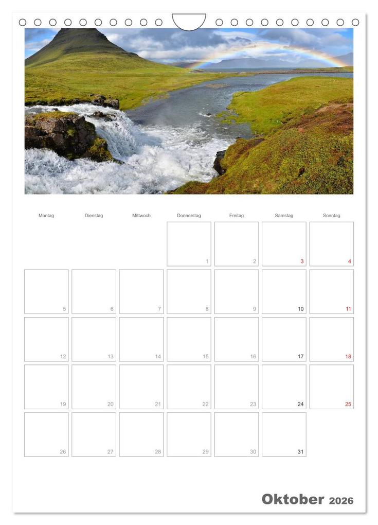 Weitere Ansicht: Faszination Island - Landschaftskalender mit Tagesplaner 2026 / Planer (Wandkalender 2026 DIN A4 hoch), CALVENDO Monatskalender | Dirk Vonten, Calvendo
