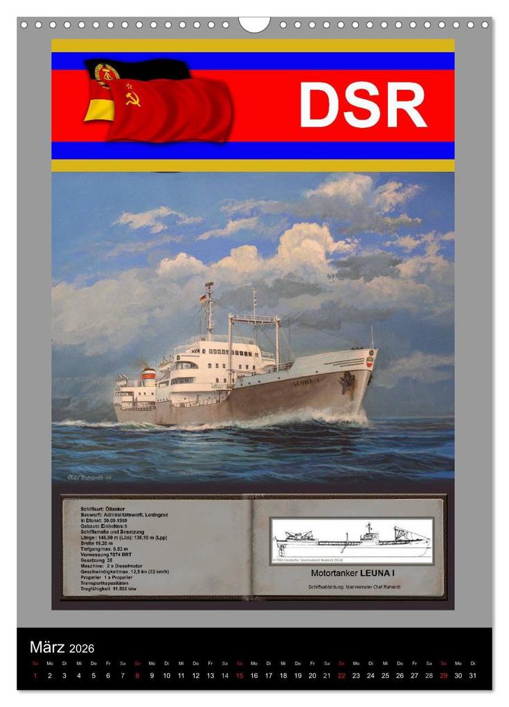 Weitere Ansicht: Heimathafen Rostock - Schiffe der Deutschen Seereederei (Wandkalender 2026 DIN A3 hoch), CALVENDO Monatskalender | Hans-Stefan Hudak, Calvendo
