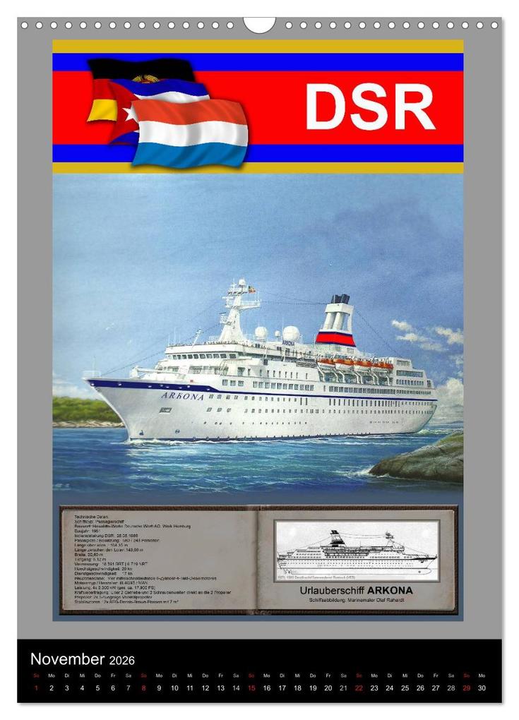 Weitere Ansicht: Heimathafen Rostock - Schiffe der Deutschen Seereederei (Wandkalender 2026 DIN A3 hoch), CALVENDO Monatskalender | Hans-Stefan Hudak, Calvendo