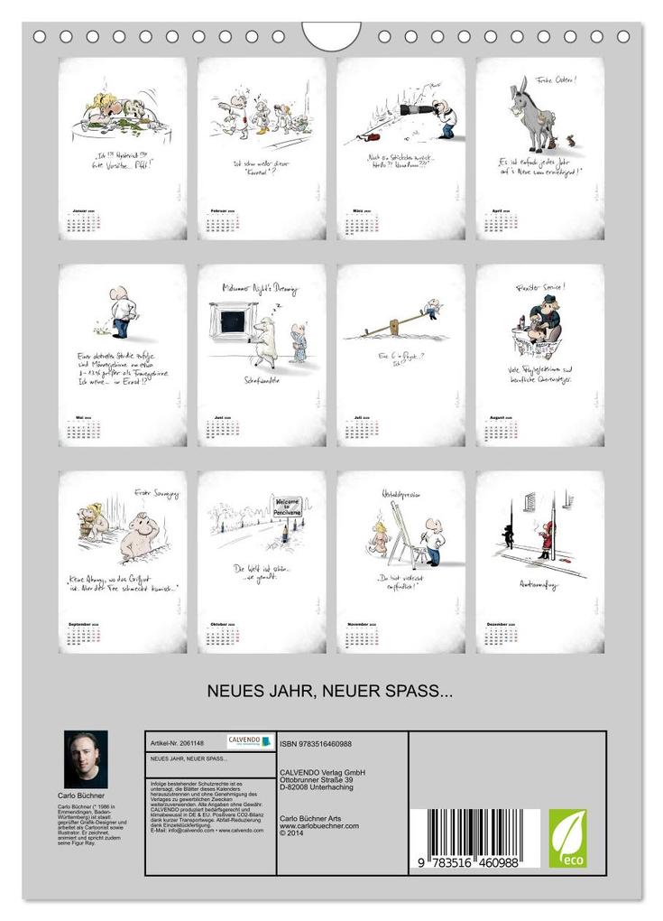 Weitere Ansicht: NEUES JAHR, NEUER SPASS... (Wandkalender 2026 DIN A4 hoch), CALVENDO Monatskalender | Carlo Büchner, Calvendo