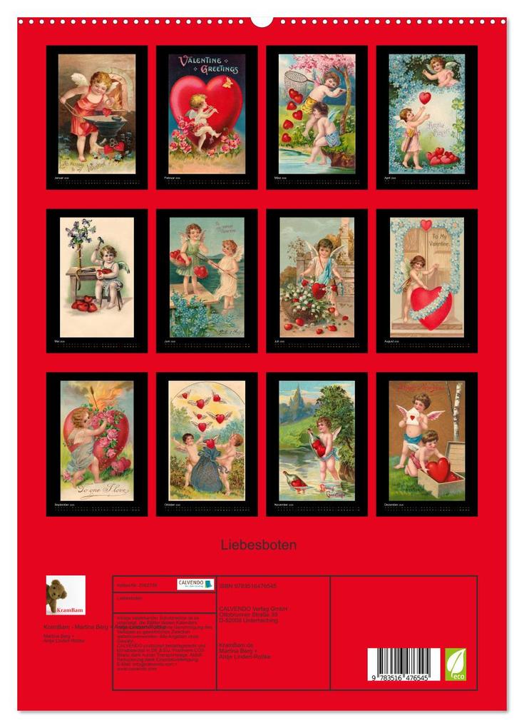 Weitere Ansicht: Liebesboten (hochwertiger Premium Wandkalender 2026 DIN A2 hoch), Kunstdruck in Hochglanz | KramBam - Martina Berg + Antje Lindert-Rottke, Calvendo, KramBam.de