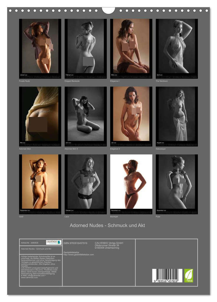 Weitere Ansicht: Adorned Nudes - Schmuck und Akt (Wandkalender 2026 DIN A3 hoch), CALVENDO Monatskalender | Gestiefeltekatze Gestiefeltekatze, Calvendo, Gestiefeltekatze