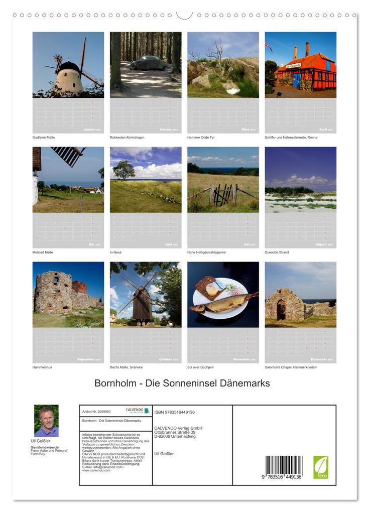 Weitere Ansicht: Bornholm - Die Sonneninsel Dänemarks (hochwertiger Premium Wandkalender 2026 DIN A2 hoch), Kunstdruck in Hochglanz | Uli Geißler, Calvendo