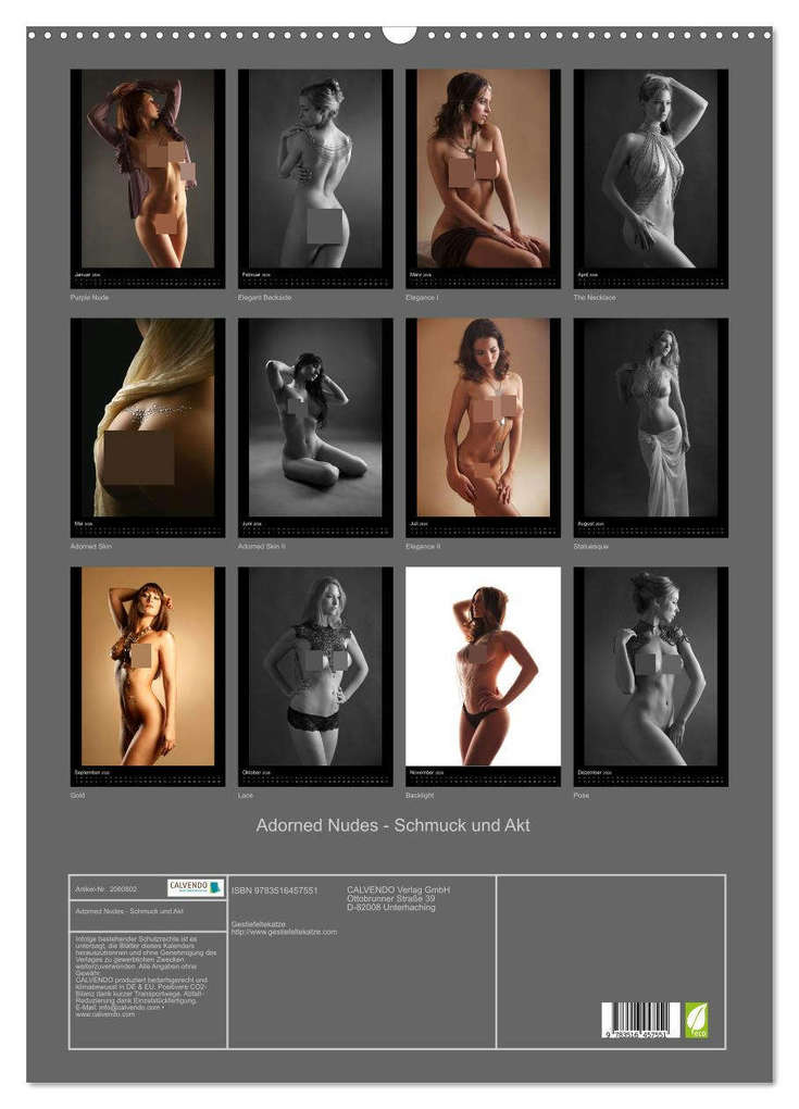 Weitere Ansicht: Adorned Nudes - Schmuck und Akt (Wandkalender 2026 DIN A2 hoch), CALVENDO Monatskalender | Gestiefeltekatze Gestiefeltekatze, Calvendo, Gestiefeltekatze
