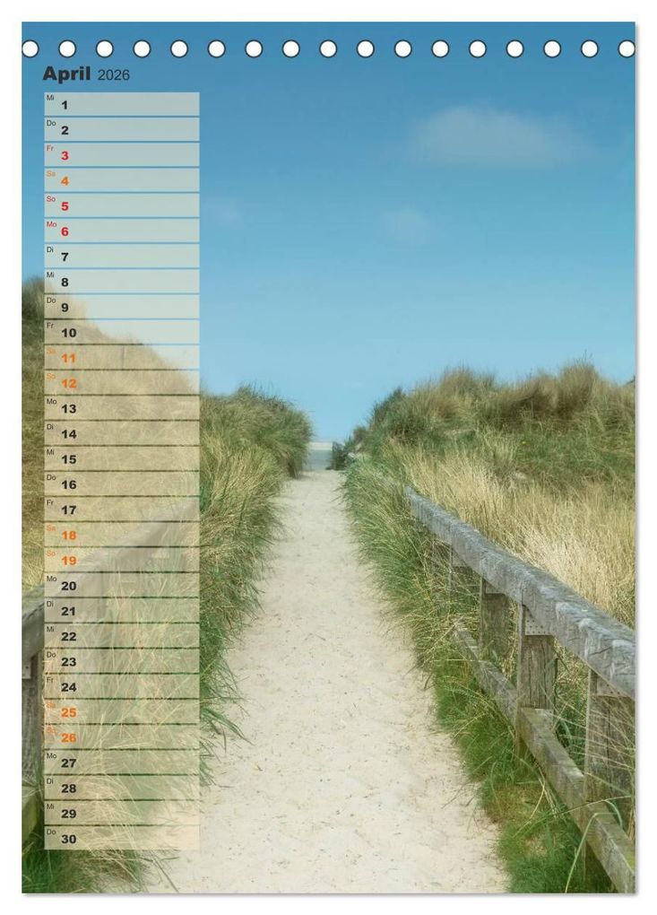 Weitere Ansicht: Zwischen Dünen und Watt / Geburtstagskalender (Tischkalender 2026 DIN A5 hoch), CALVENDO Monatskalender | Kathleen Bergmann, Calvendo