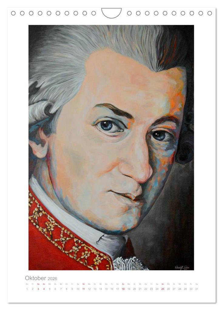 Weitere Ansicht: PopArt Bilder berühmter Komponisten (Wandkalender 2026 DIN A4 hoch), CALVENDO Monatskalender | Rudolf Rox, Calvendo