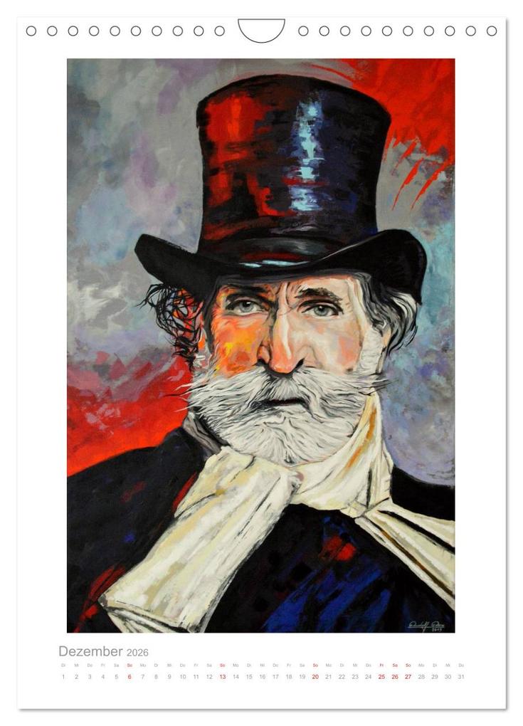 Weitere Ansicht: PopArt Bilder berühmter Komponisten (Wandkalender 2026 DIN A4 hoch), CALVENDO Monatskalender | Rudolf Rox, Calvendo