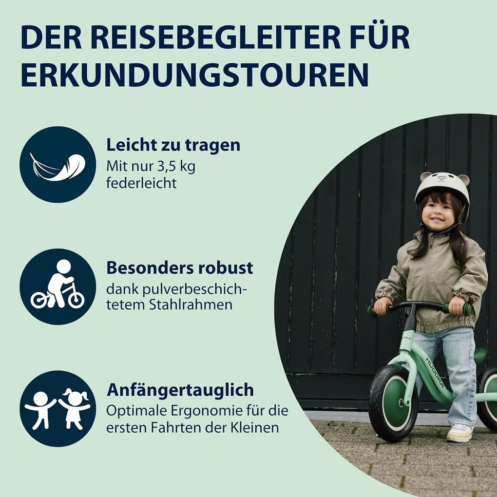 Weitere Ansicht: HUDORA 10922 - Laufrad Cruisy 10" mint, für Kinder von 78-100 cm, Sitzhöhe: 24-31,5 cm