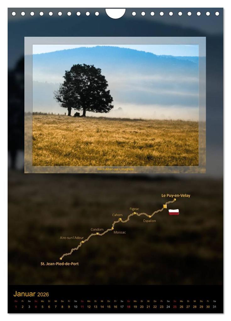 Weitere Ansicht: Jakobsweg Via Podiensis (Wandkalender 2026 DIN A4 hoch), CALVENDO Monatskalender | Calvendo, Stefan Vossemer