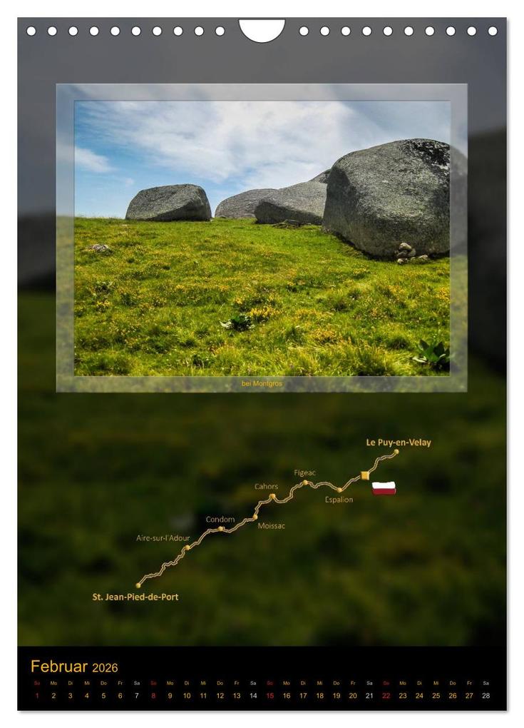 Weitere Ansicht: Jakobsweg Via Podiensis (Wandkalender 2026 DIN A4 hoch), CALVENDO Monatskalender | Calvendo, Stefan Vossemer