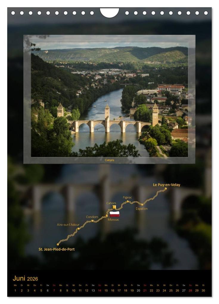 Weitere Ansicht: Jakobsweg Via Podiensis (Wandkalender 2026 DIN A4 hoch), CALVENDO Monatskalender | Calvendo, Stefan Vossemer