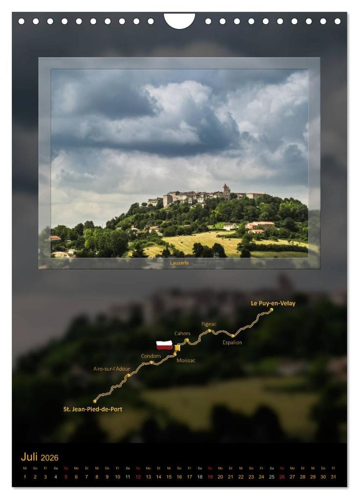 Weitere Ansicht: Jakobsweg Via Podiensis (Wandkalender 2026 DIN A4 hoch), CALVENDO Monatskalender | Calvendo, Stefan Vossemer