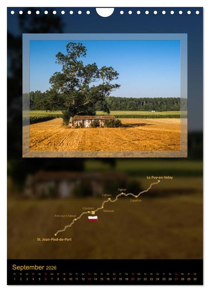 Weitere Ansicht: Jakobsweg Via Podiensis (Wandkalender 2026 DIN A4 hoch), CALVENDO Monatskalender | Calvendo, Stefan Vossemer