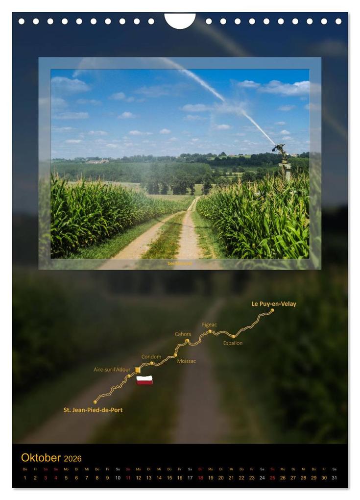 Weitere Ansicht: Jakobsweg Via Podiensis (Wandkalender 2026 DIN A4 hoch), CALVENDO Monatskalender | Calvendo, Stefan Vossemer