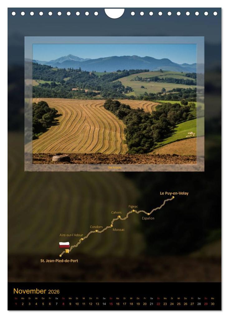 Weitere Ansicht: Jakobsweg Via Podiensis (Wandkalender 2026 DIN A4 hoch), CALVENDO Monatskalender | Calvendo, Stefan Vossemer