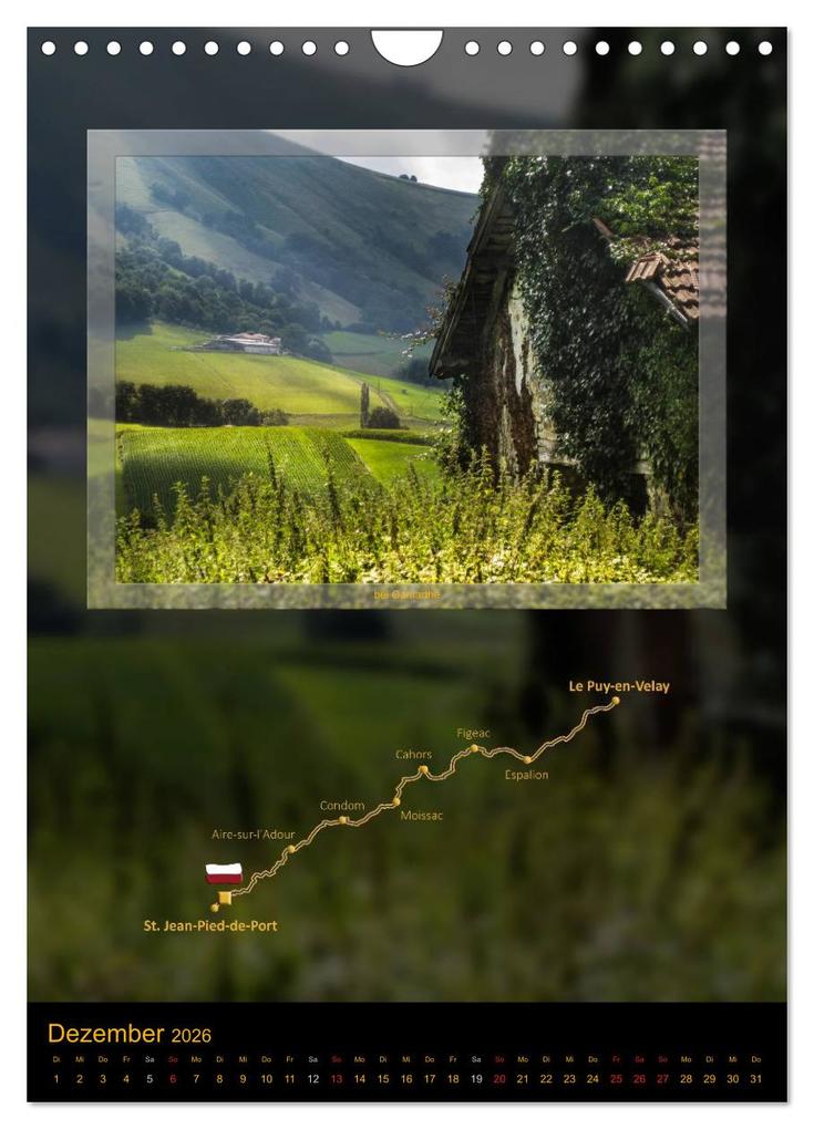 Weitere Ansicht: Jakobsweg Via Podiensis (Wandkalender 2026 DIN A4 hoch), CALVENDO Monatskalender | Calvendo, Stefan Vossemer