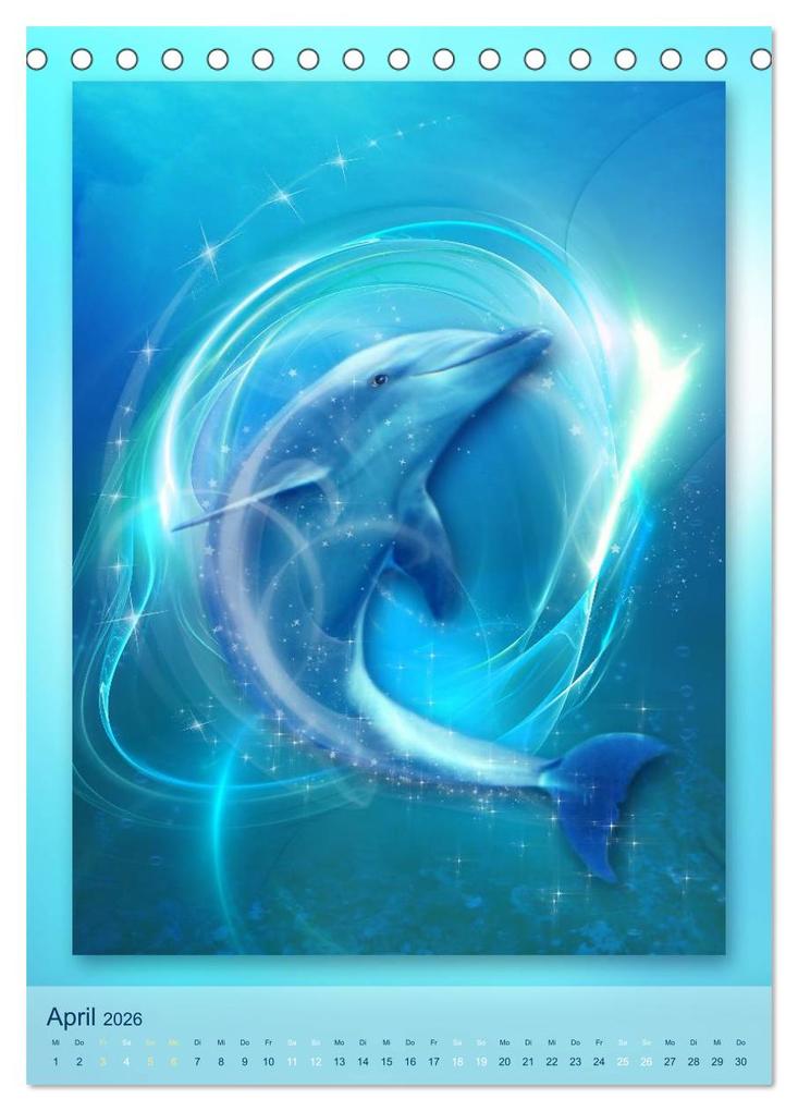 Weitere Ansicht: Delfine - Kalender (Tischkalender 2026 DIN A5 hoch), CALVENDO Monatskalender | Calvendo, Gaby Shayana Hoffmann