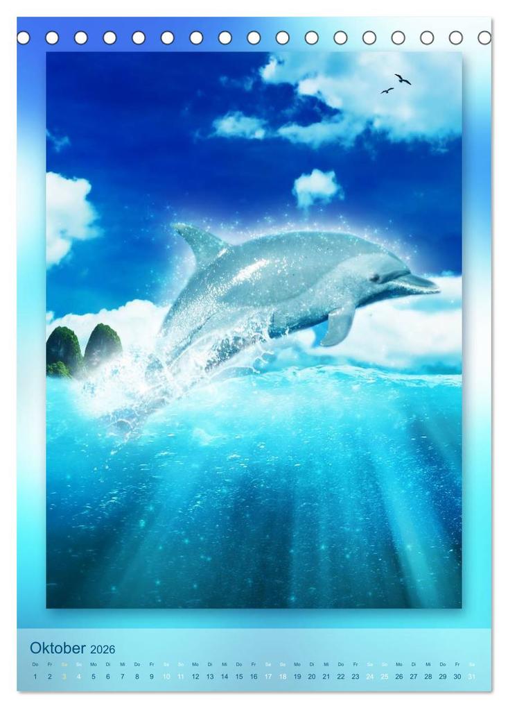 Weitere Ansicht: Delfine - Kalender (Tischkalender 2026 DIN A5 hoch), CALVENDO Monatskalender | Calvendo, Gaby Shayana Hoffmann