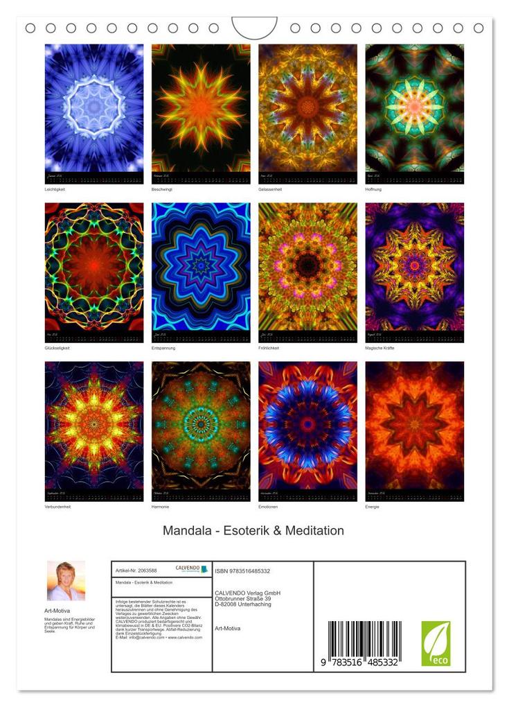 Weitere Ansicht: Mandala - Esoterik & Meditation (Wandkalender 2026 DIN A4 hoch), CALVENDO Monatskalender | Calvendo, Art-Motiva, Art-Motiva Art-Motiva