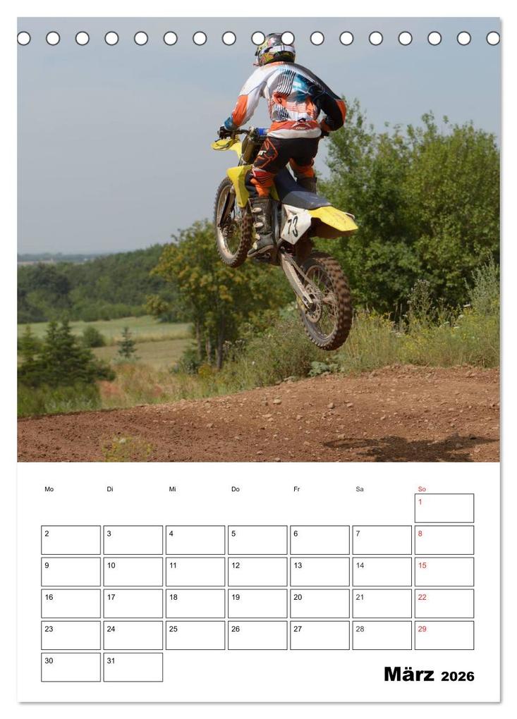 Weitere Ansicht: Motocross Terminplaner (Tischkalender 2026 DIN A5 hoch), CALVENDO Monatskalender | Calvendo, Jochen Dietrich