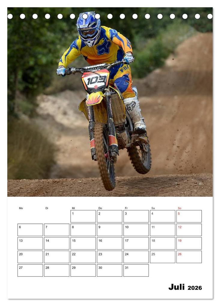 Weitere Ansicht: Motocross Terminplaner (Tischkalender 2026 DIN A5 hoch), CALVENDO Monatskalender | Calvendo, Jochen Dietrich