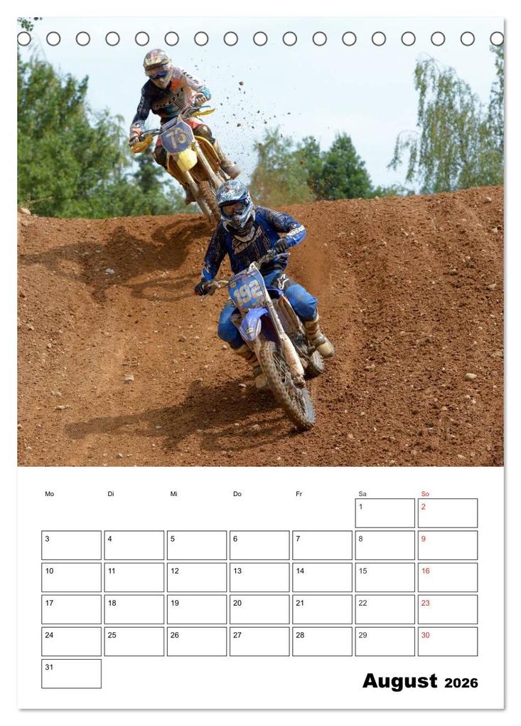Weitere Ansicht: Motocross Terminplaner (Tischkalender 2026 DIN A5 hoch), CALVENDO Monatskalender | Calvendo, Jochen Dietrich