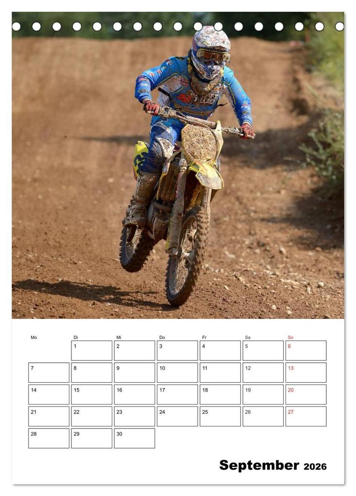 Weitere Ansicht: Motocross Terminplaner (Tischkalender 2026 DIN A5 hoch), CALVENDO Monatskalender | Calvendo, Jochen Dietrich