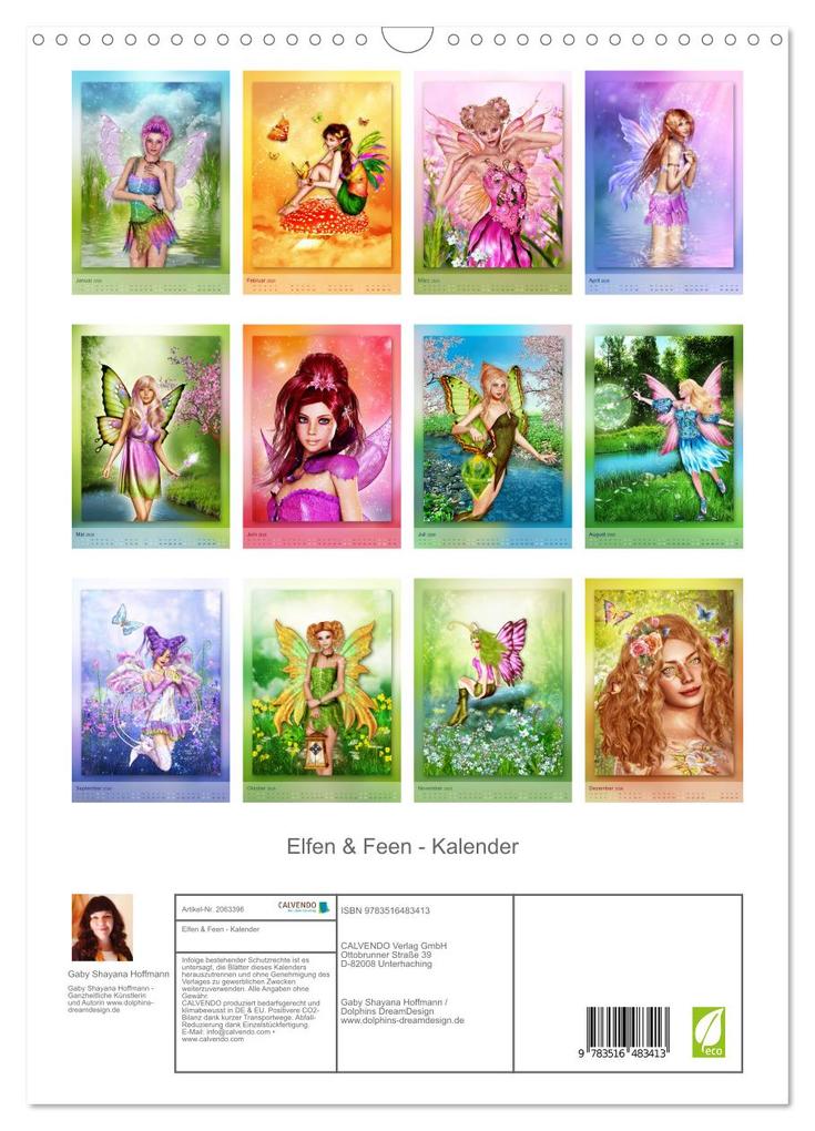 Weitere Ansicht: Elfen & Feen - Kalender (Wandkalender 2026 DIN A3 hoch), CALVENDO Monatskalender | Calvendo, Gaby Shayana Hoffmann