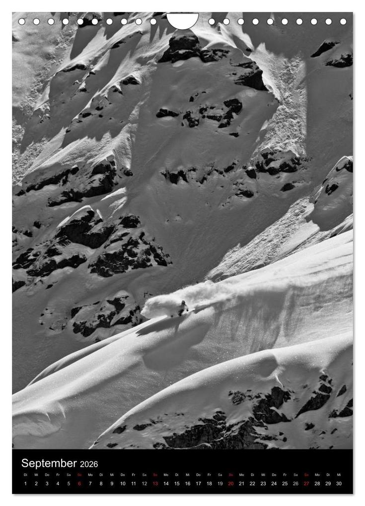 Weitere Ansicht: Monochrome Ski (Wandkalender 2026 DIN A4 hoch), CALVENDO Monatskalender | Calvendo, Franz Faltermaier