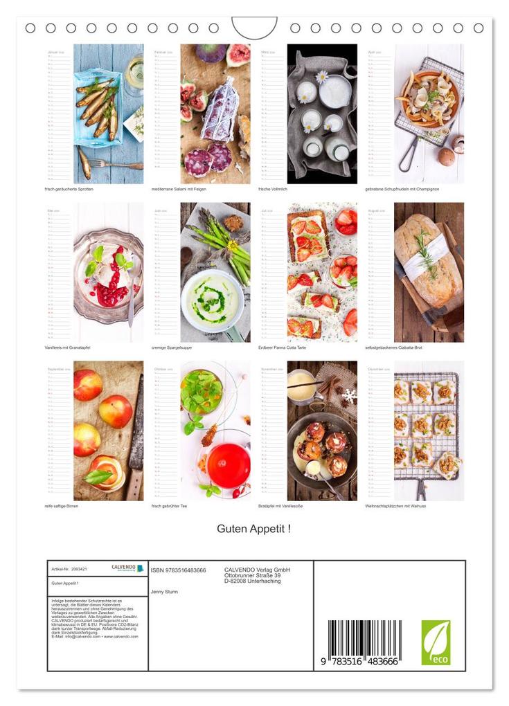 Weitere Ansicht: Guten Appetit ! (Wandkalender 2026 DIN A4 hoch), CALVENDO Monatskalender | Calvendo, Jenny Sturm