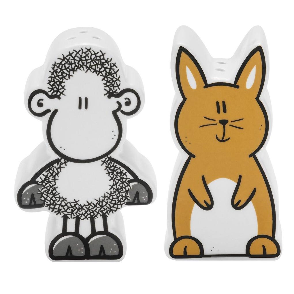 Sheepworld – Set Portauovo E Shaker Sale/Pepe A Forma Di Uovo 'Von Herzen', In Porcellana, Regalo Di Pasqua