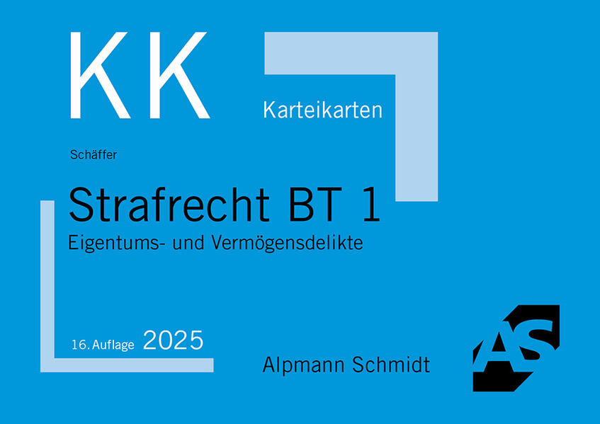 Produktbild: Karteikarten Strafrecht BT 1 | Jannina Schäffer