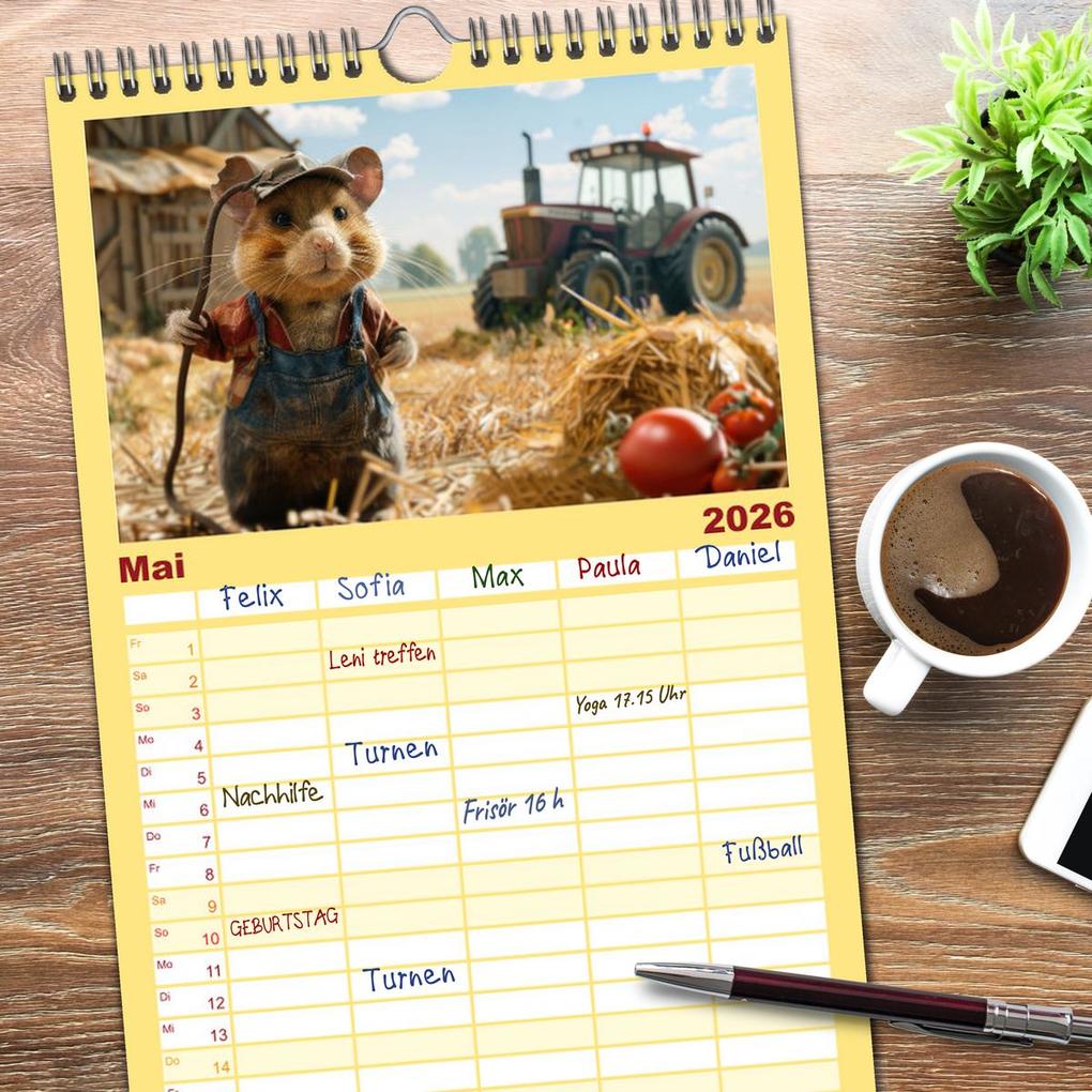 Weitere Ansicht: Familienplaner 2026 - Der tierisch lustige Bauern-Kalender mit 5 Spalten (Wandkalender, 21 x 45 cm) CALVENDO | Peter Rübsamen, Calvendo
